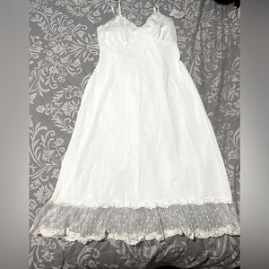Vintage Val Mode white lace trim lingerie dress